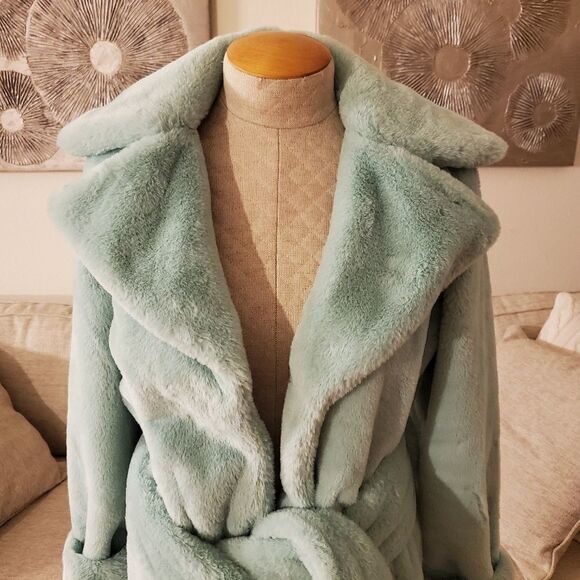 Halogen X Atlantic-Pacific Faux Fur Coat sz Small - Picture 6 of 13
